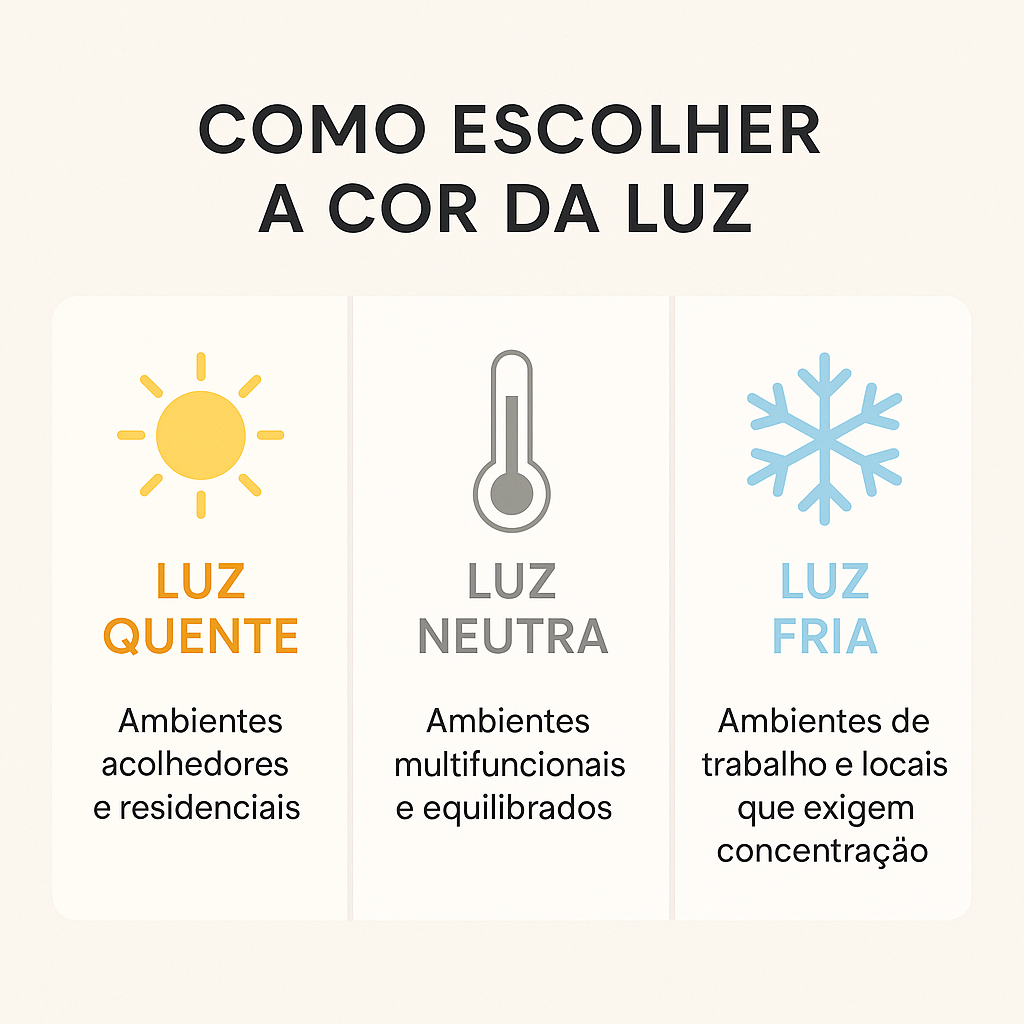Como Escolher o Tipo de Luz Ideal: Quente, Fria ou Neutra?