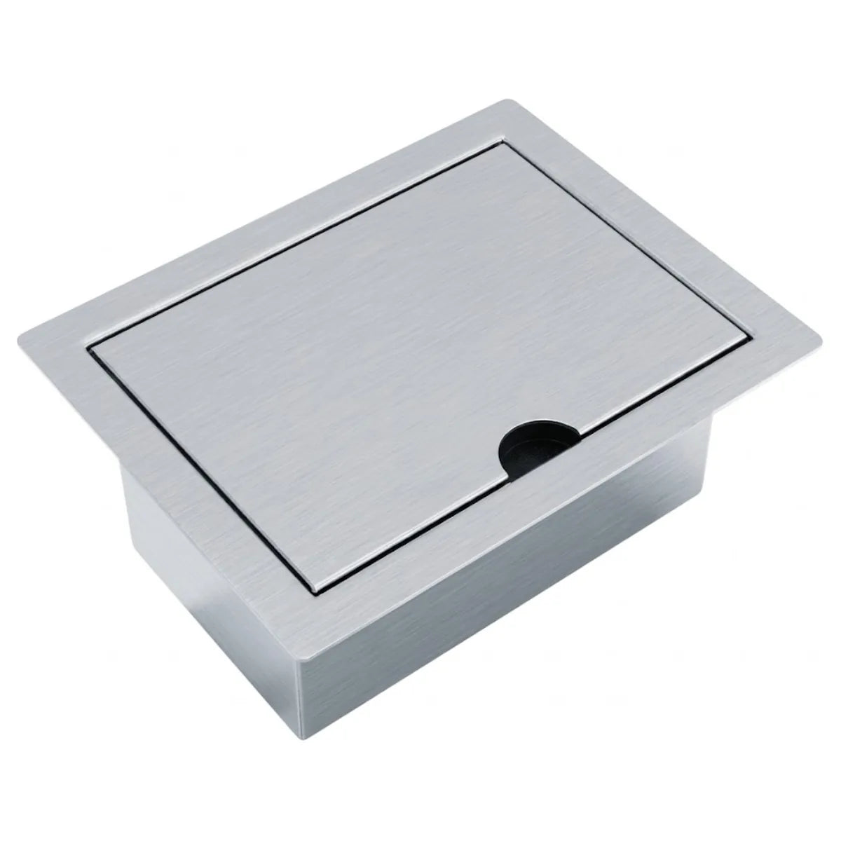 Porta esponja de embutir em aço inox 304 escovado com tampa articulada