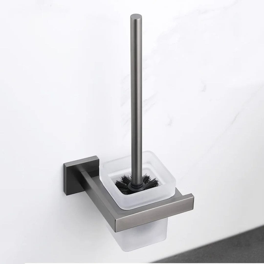 Kit Acessórios Para Banheiro Completo 5 Peças Inox Toalheiro De Banheiro Grafite Escovado