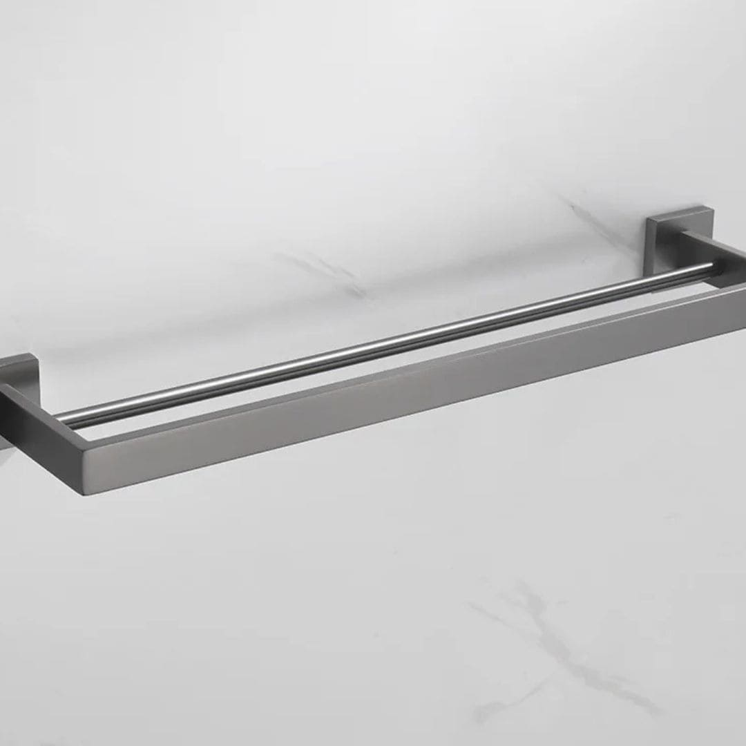 Kit Acessórios Para Banheiro Completo 5 Peças Inox Toalheiro De Banheiro Grafite Escovado