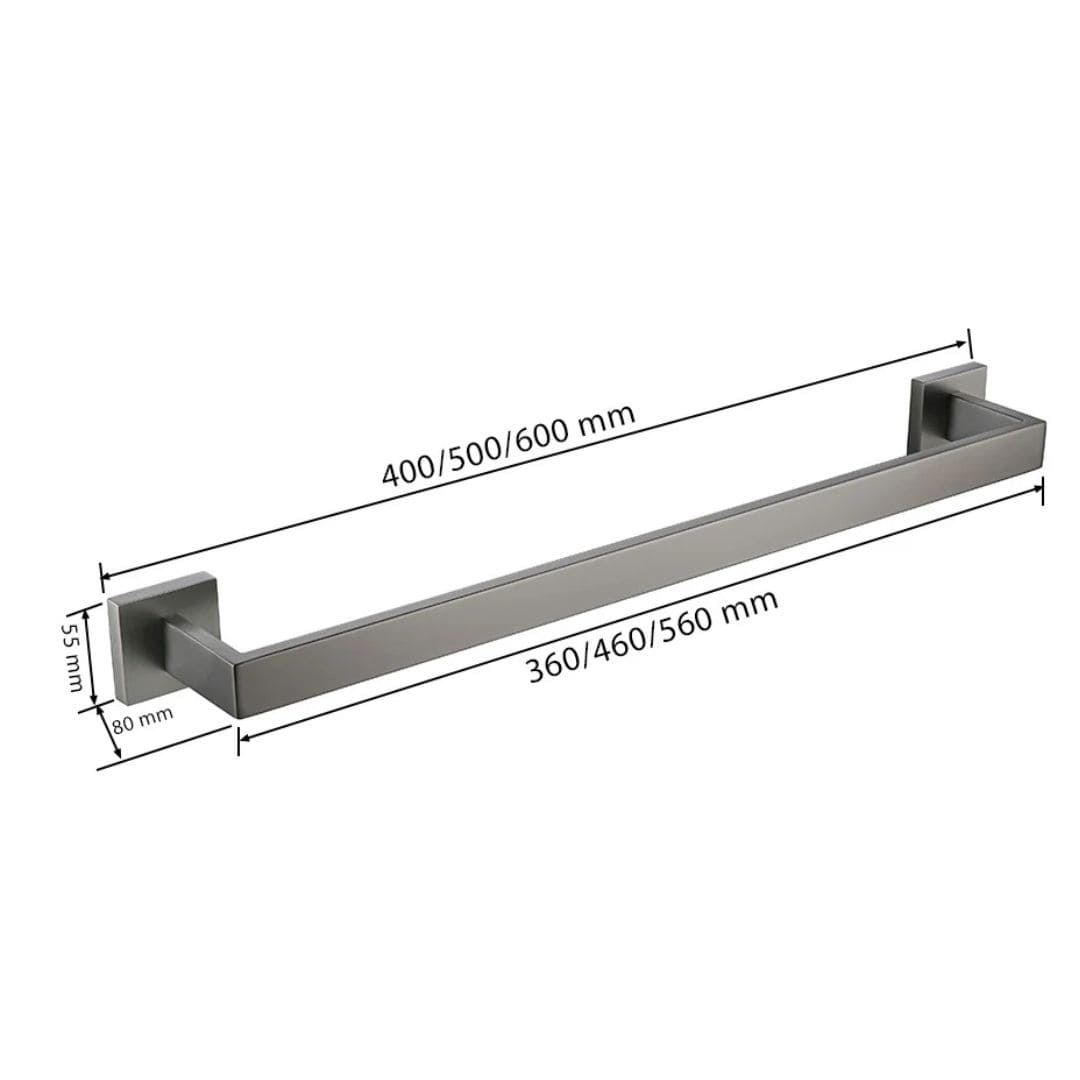 Kit Acessórios Para Banheiro Completo 5 Peças Inox Toalheiro De Banheiro Grafite Escovado