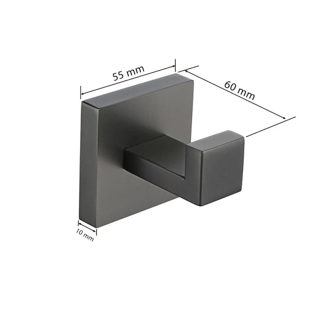 Kit Acessórios Para Banheiro Completo 5 Peças Inox Toalheiro De Banheiro Grafite Escovado