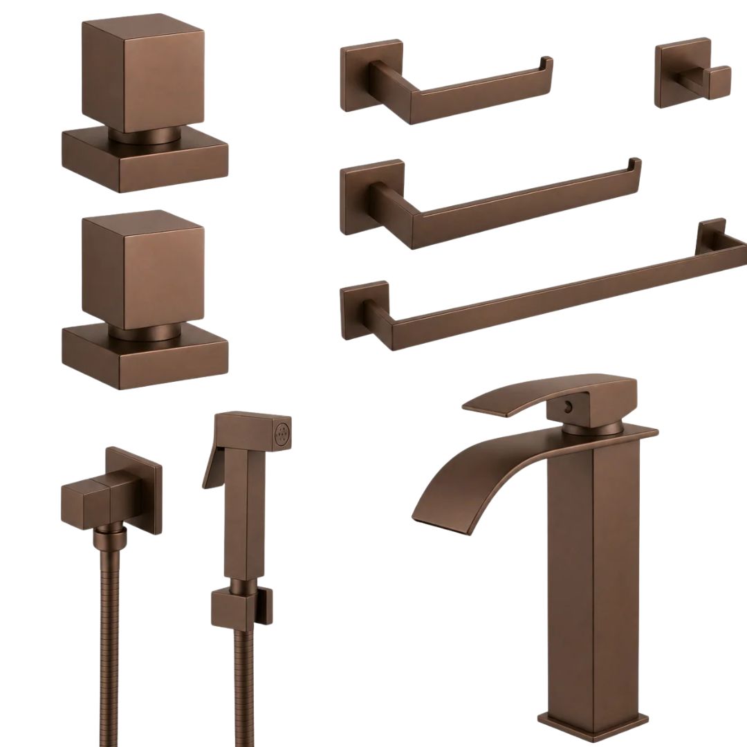 Kit Banheiro Royal 8 Peças em Inox 304
