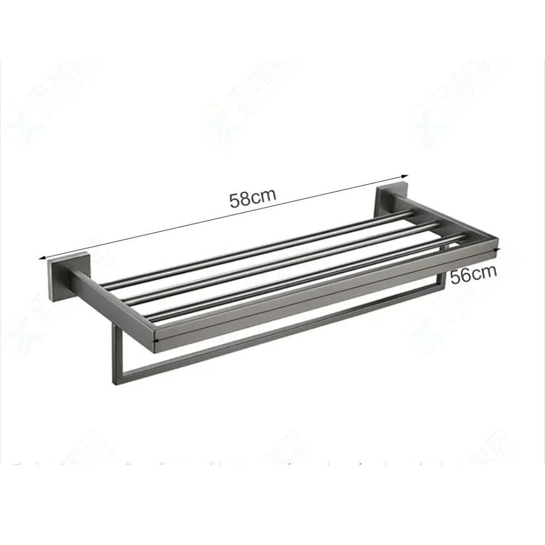 Kit Acessórios Para Banheiro Completo 5 Peças Inox Toalheiro De Banheiro Grafite Escovado