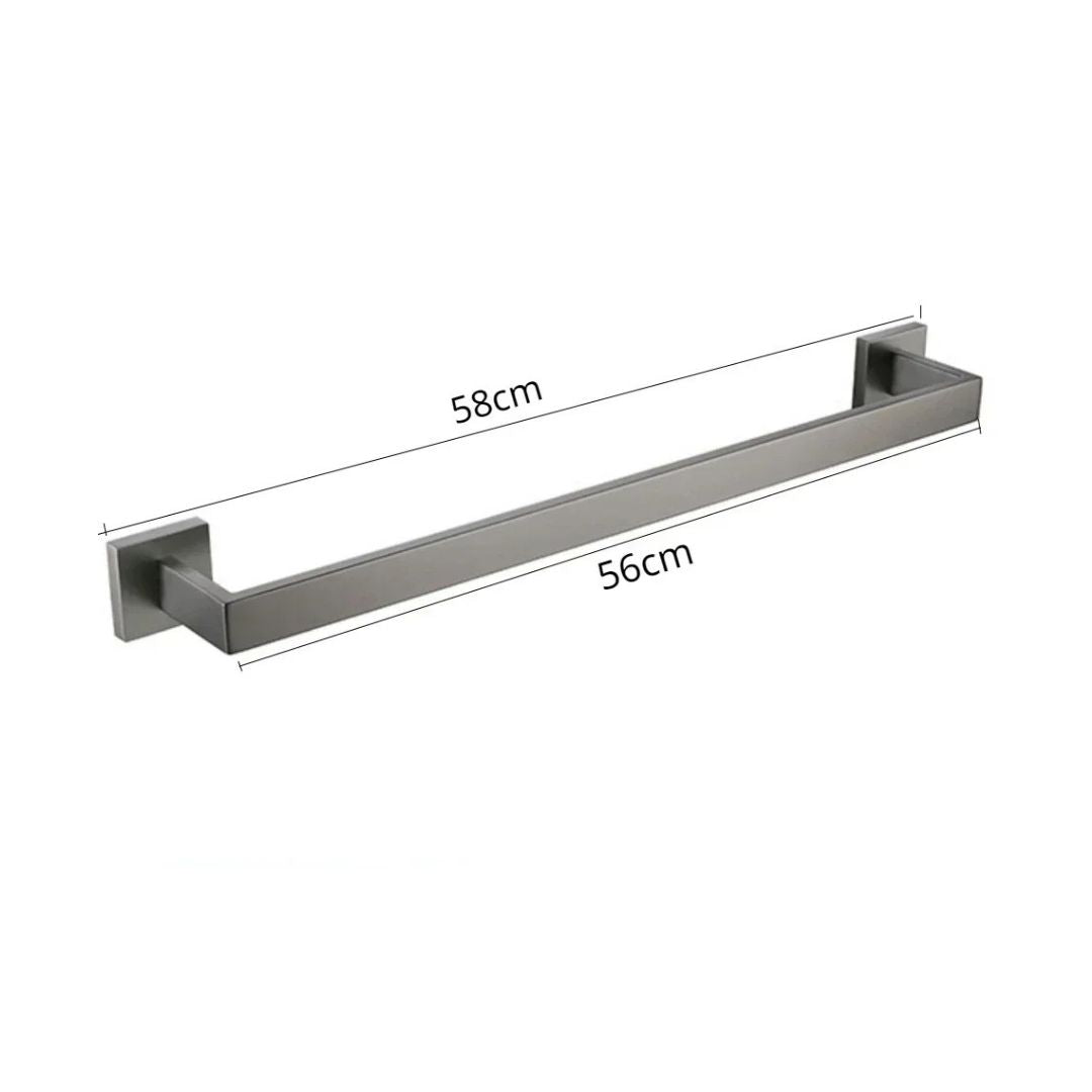 Kit Acessórios Para Banheiro Completo 5 Peças Inox Toalheiro De Banheiro Grafite Escovado