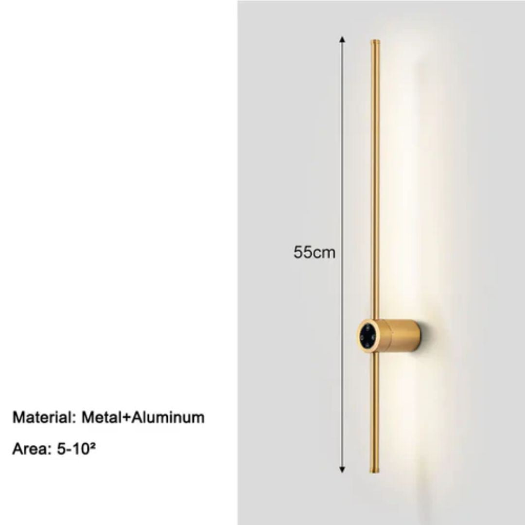 Arandela Linear de Parede Interna Ajustável 360° Dimerizável Touch LED