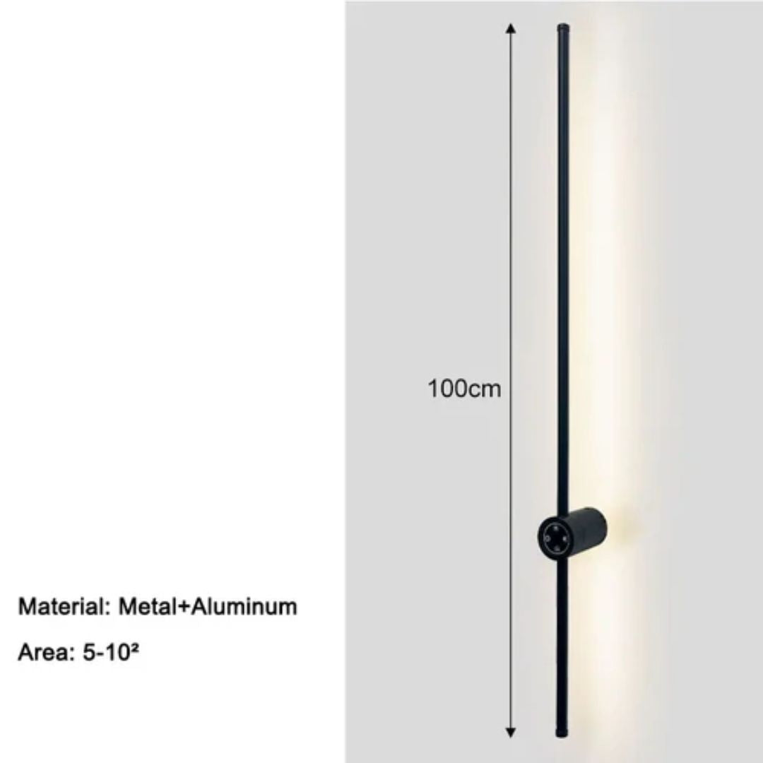 Arandela Linear de Parede Interna Ajustável 360° Dimerizável Touch LED