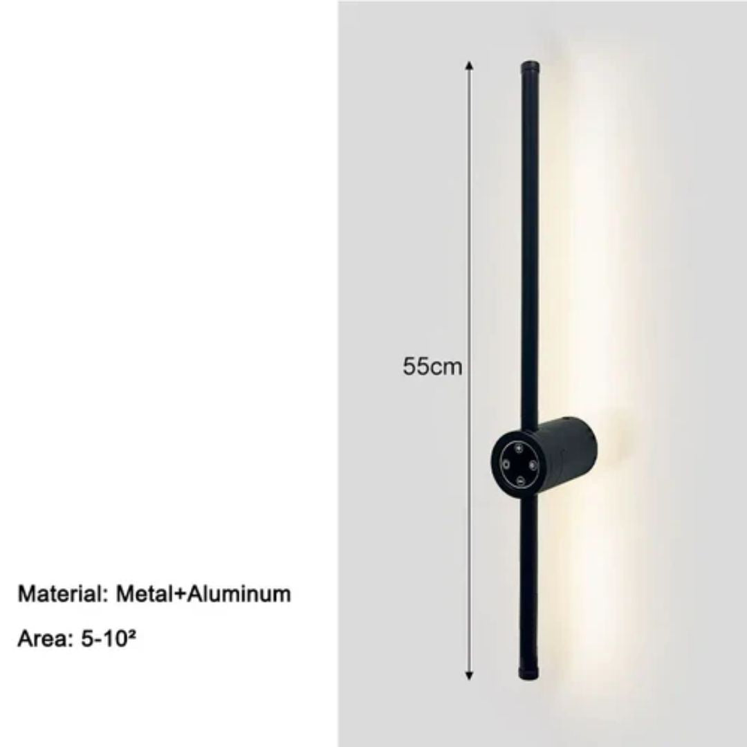 Arandela Linear de Parede Interna Ajustável 360° Dimerizável Touch LED