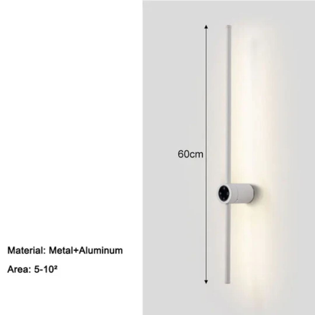 Arandela Linear de Parede Interna Ajustável 360° Dimerizável Touch LED