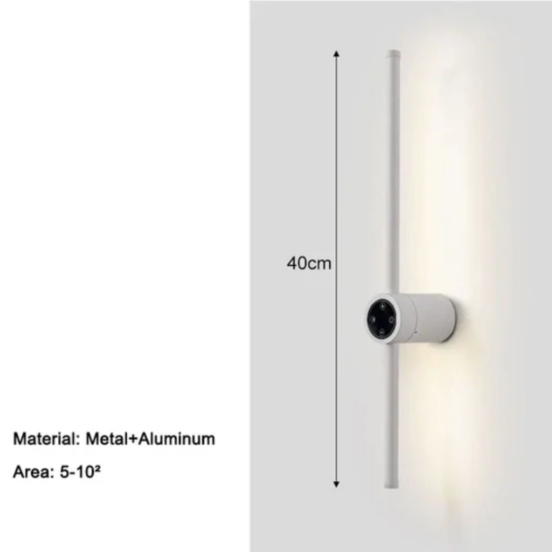Arandela Linear de Parede Interna Ajustável 360° Dimerizável Touch LED