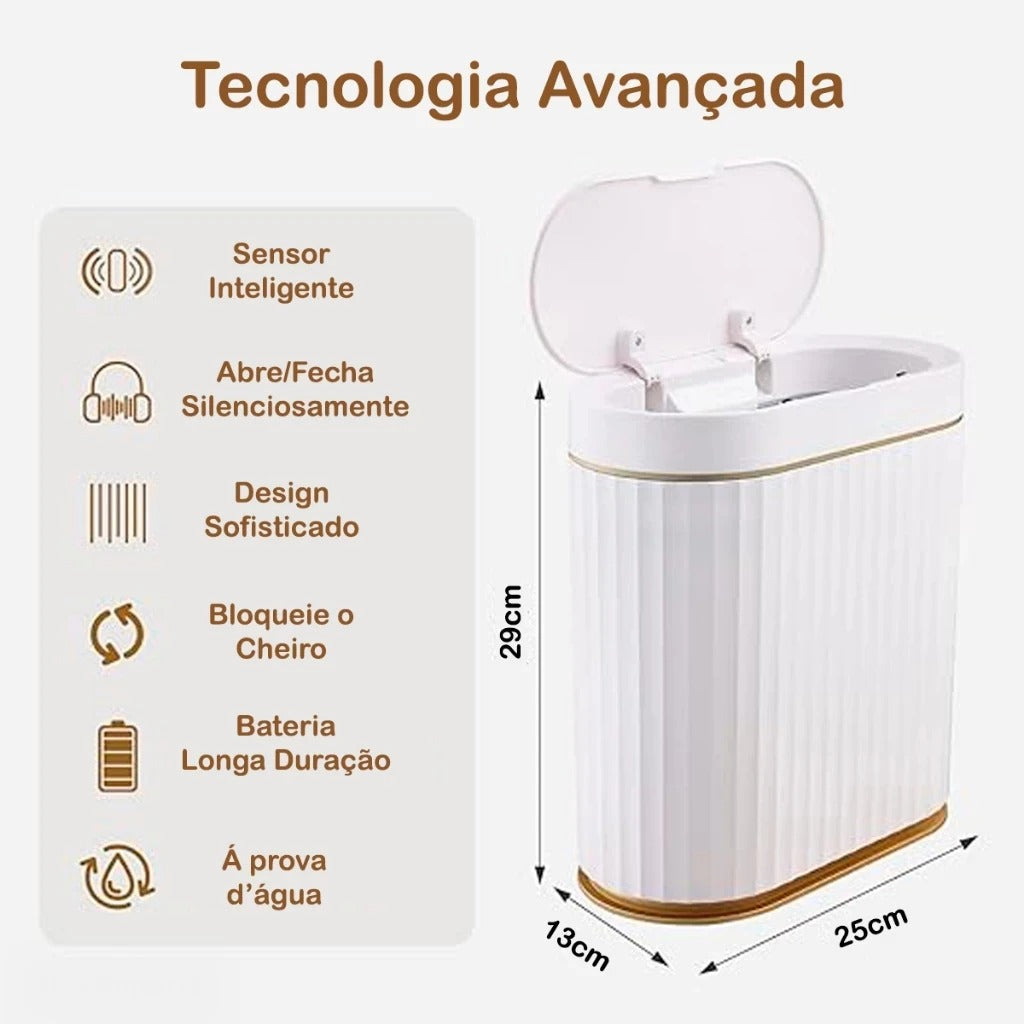 Lixeira Automática Para Banheiro Com Sensor