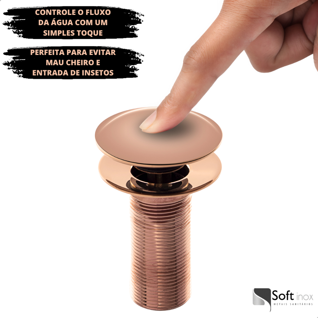 Válvula Click De Inox Ralo P/ Cuba Pia de Banheiro Lavatório 1.1/4 Rose Gold válvula click,
valvula click pia banheiro,
valvula de click para cuba,
Metais,de 4cm