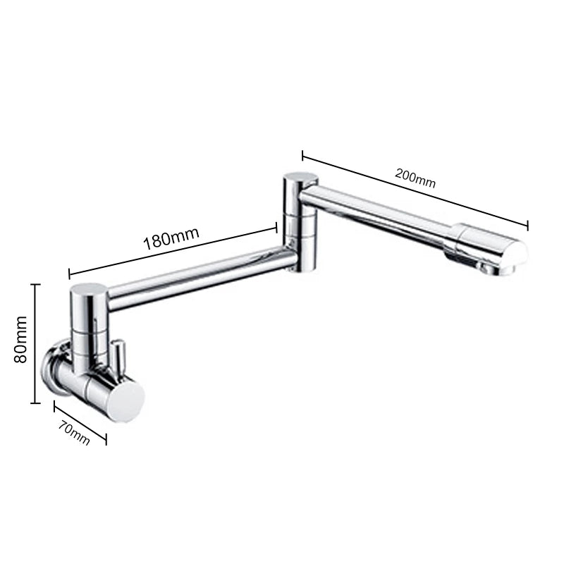 Torneira De Parede Para Cozinha Rotação 360°