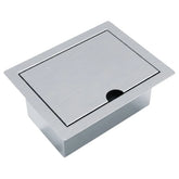 Porta esponja de embutir em aço inox 304 escovado com tampa articulada