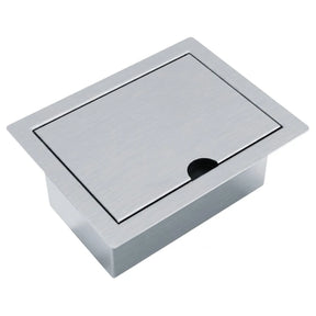 Porta esponja de embutir em aço inox 304 escovado com tampa articulada