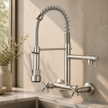 Torneira Aura Cromado Escovado de parede para cozinha - foto do produto 5