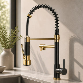 Torneira Gourmet com extensor Preto com Dourado para cozinha - foto do produto 6