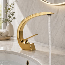 Torneira para banheiro Luxury Dourada quente e fria - foto do produto 6