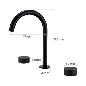 Torneira Misturador Banheiro 3 Furos com Bica 360°