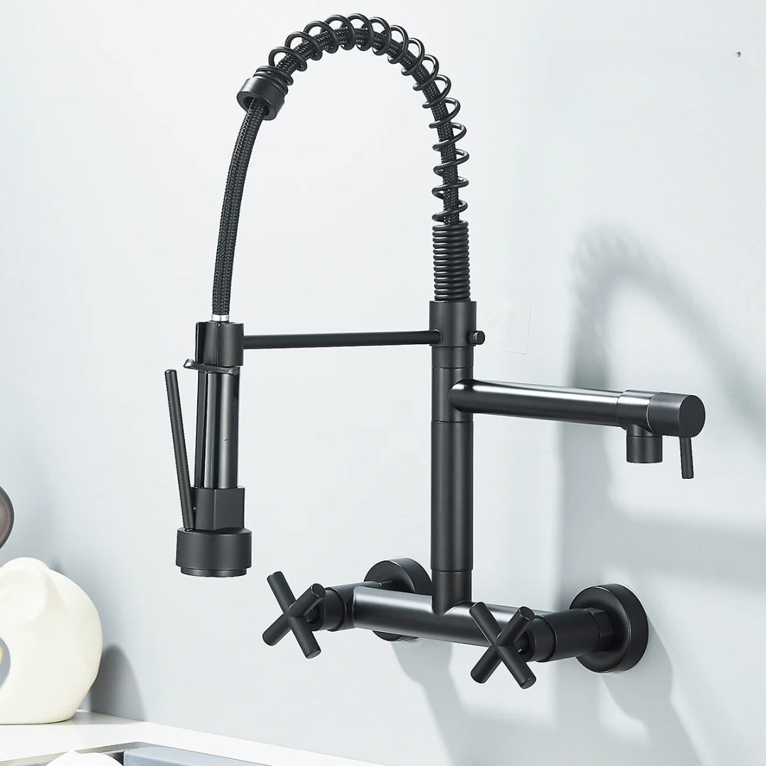 Torneira Gourmet De Parede Para Cozinha Modelo Aura — Preto