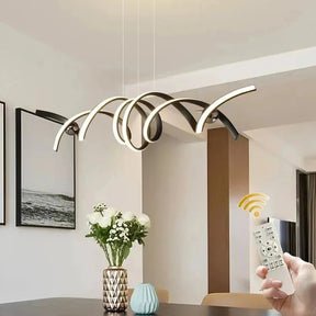 Lustre Pendente de Linear Ondas Minimalista - Toque De Casa