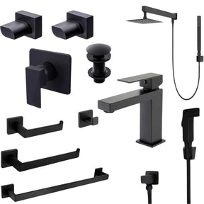 Conjunto Completo Banheiro Black Elegance 11 Itens