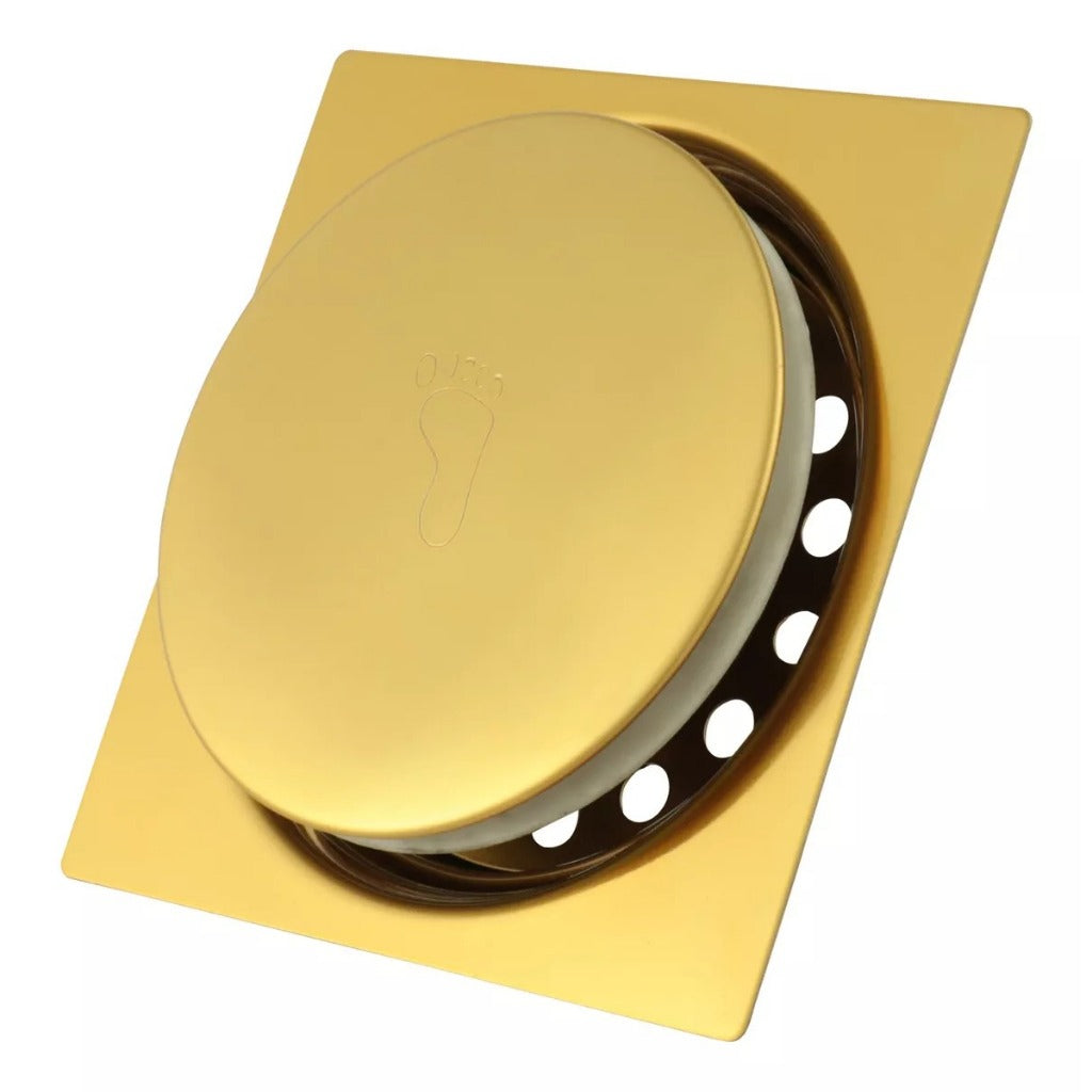 Ralo Click Inteligente Quadrado Dourado — Dourado