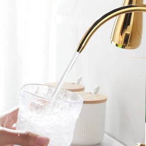 Torneira Gourmet Monocomando com Filtro e Jato Extensível Dourada