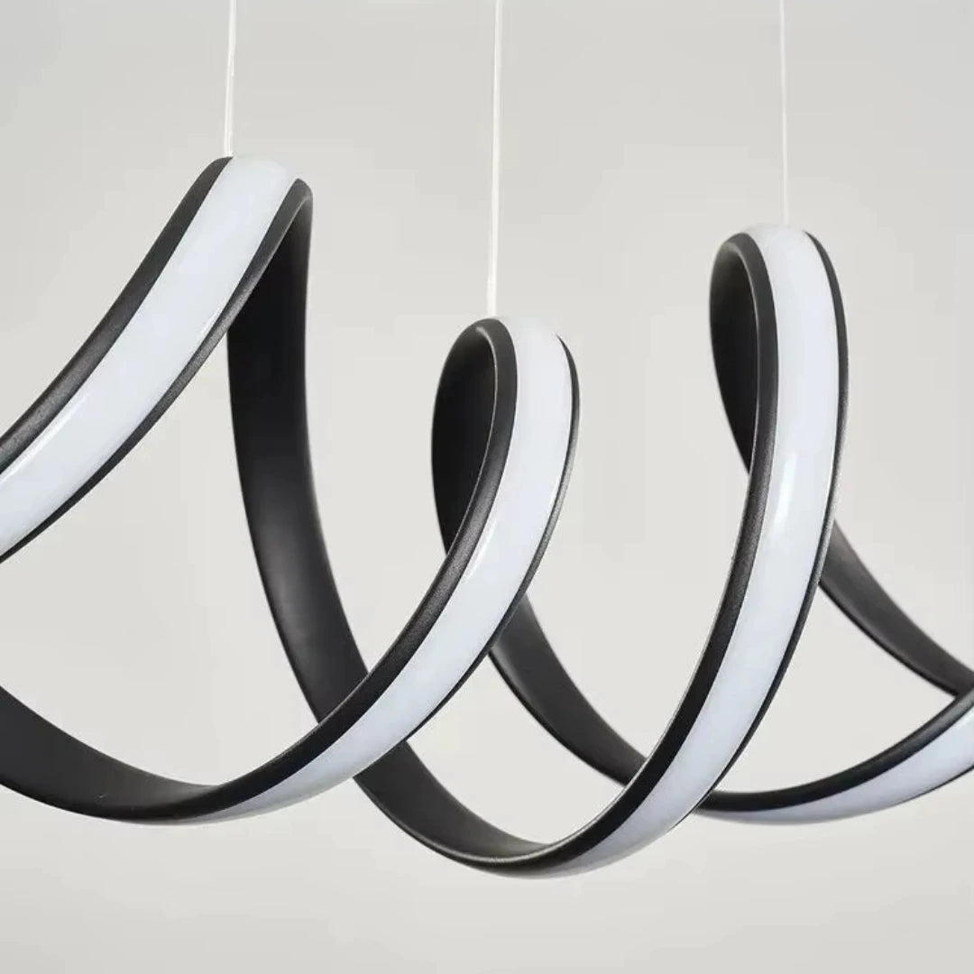Lustre Pendente de Linear Ondas Minimalista - Toque De Casa
