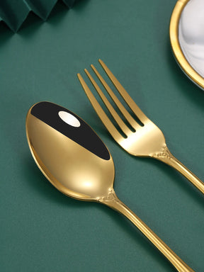 Conjunto Talher 30 Pcs Dourado Aço inoxidável