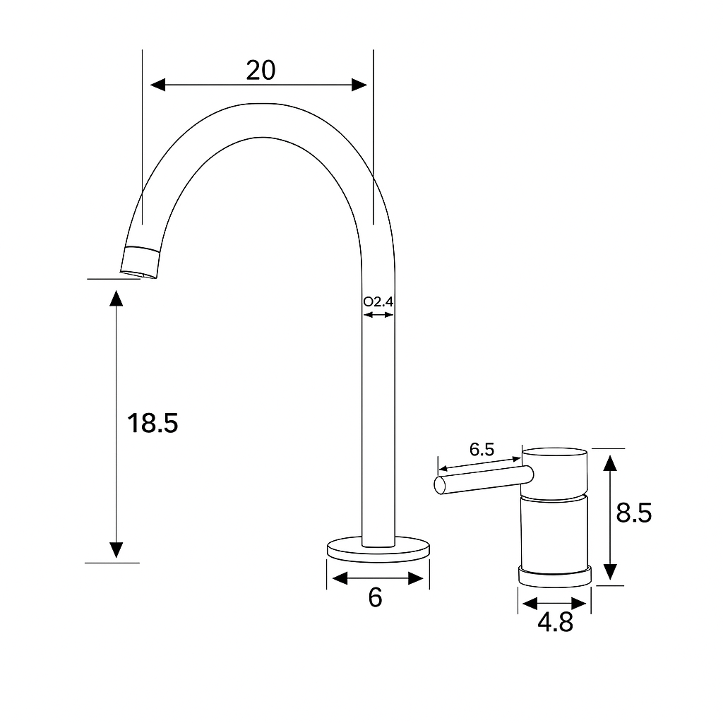 Torneira Para Banheiro Bica Alta Modelo Monocomando