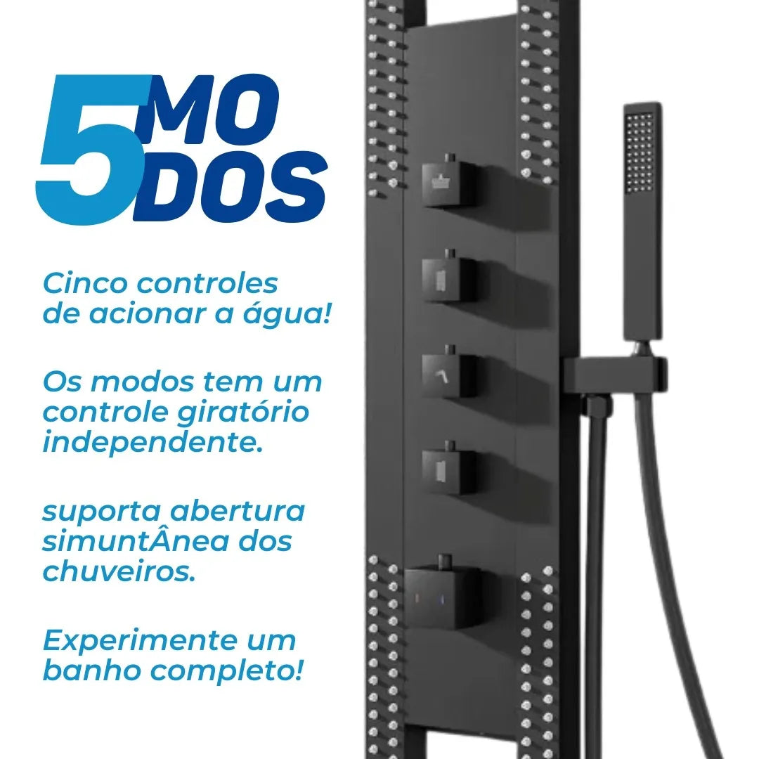 Ducha De Inox Com Hidromassagem Cascata Modelo Round