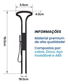 Ducha De Inox Com Hidromassagem Cascata Modelo Round