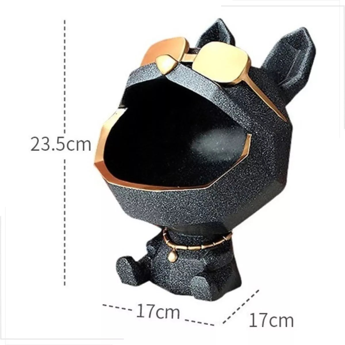 Estatueta Decorativa Bulldog Francês Porta Itens
