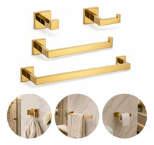 Kit Acessórios para Banheiro 4 Peças Inox Dourado 60cm