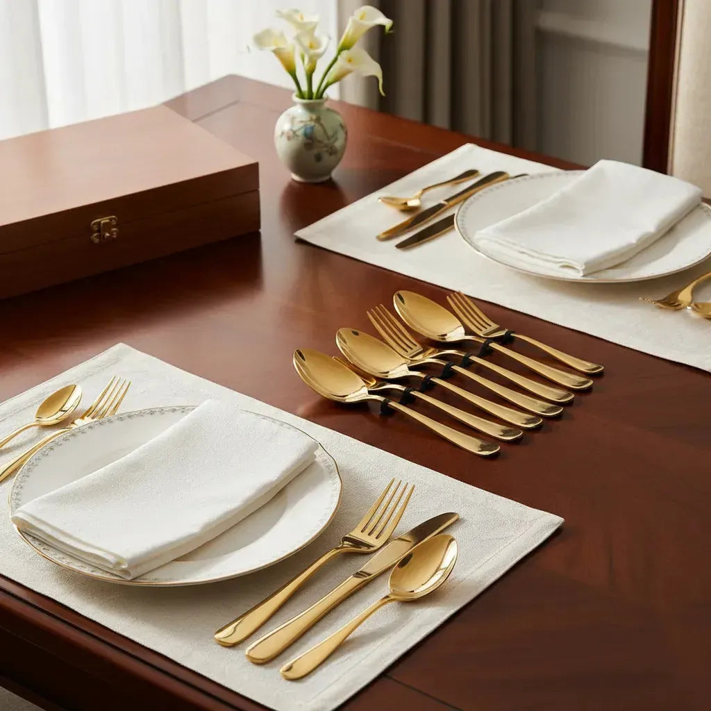 Faqueiro Inox 24 Peças com Maleta e Detalhe Premium