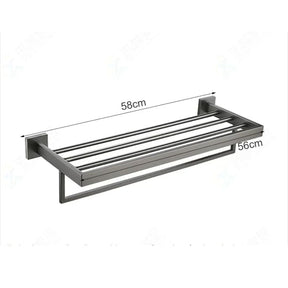 Kit Acessórios Para Banheiro Completo 5 Peças Inox Toalheiro De Banheiro Grafite Escovado