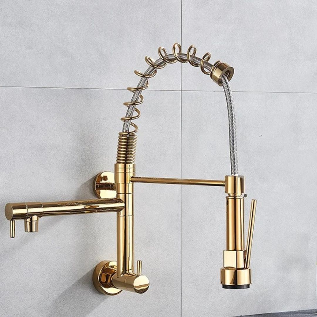 Torneira De Parede Para Cozinha — Dourado