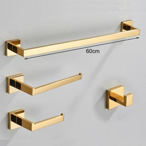 Kit Acessórios Para Banheiro Completo 4 Peças Inox 40/60cm Toalheiro De Banheiro Dourado Escovado