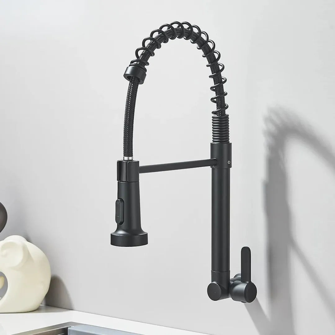 Torneira De Parede Para Cozinha Gourmet Flexível — Preto
