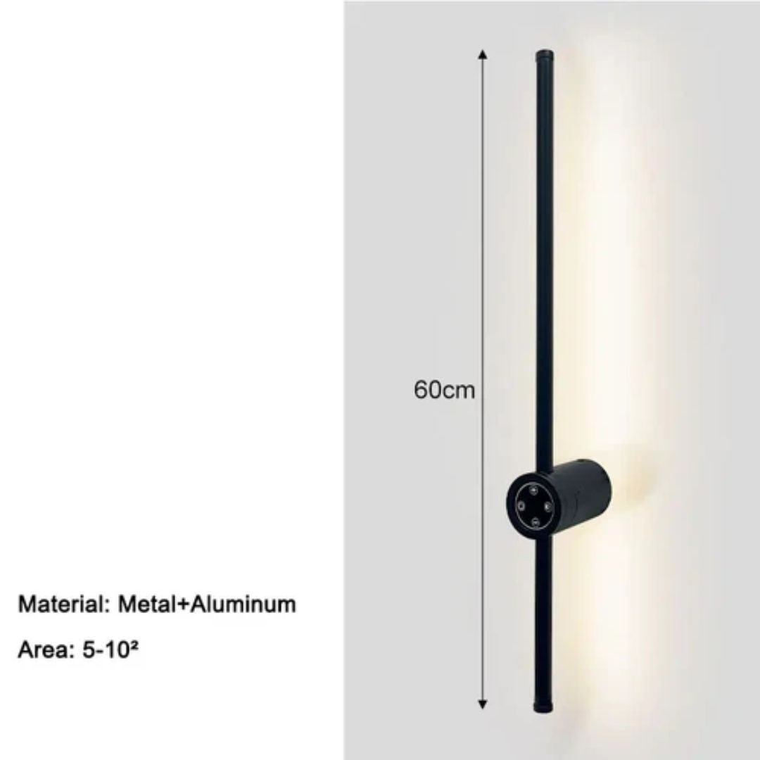 Arandela Linear de Parede Interna Ajustável 360° Dimerizável Touch LED