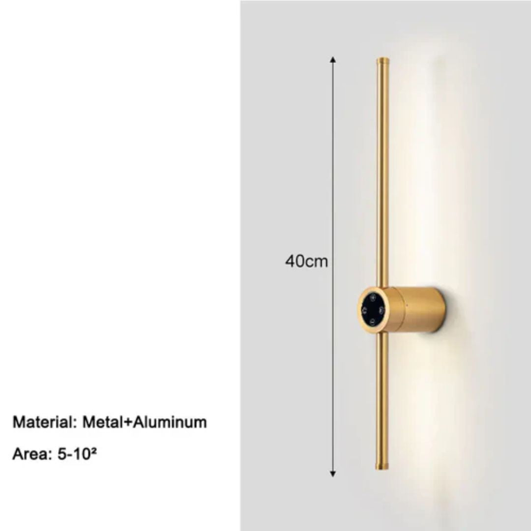 Arandela Linear de Parede Interna Ajustável 360° Dimerizável Touch LED