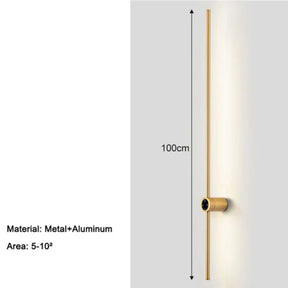 Arandela Linear de Parede Interna Ajustável 360° Dimerizável Touch LED