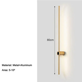 Arandela Linear de Parede Interna Ajustável 360° Dimerizável Touch LED