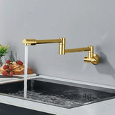 Torneira Parede Cozinha Rotação 360 Dourado