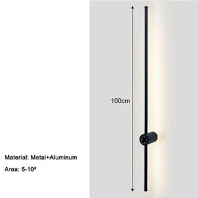 Arandela Linear de Parede Interna Ajustável 360° Dimerizável Touch LED
