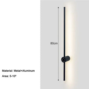 Arandela Linear de Parede Interna Ajustável 360° Dimerizável Touch LED