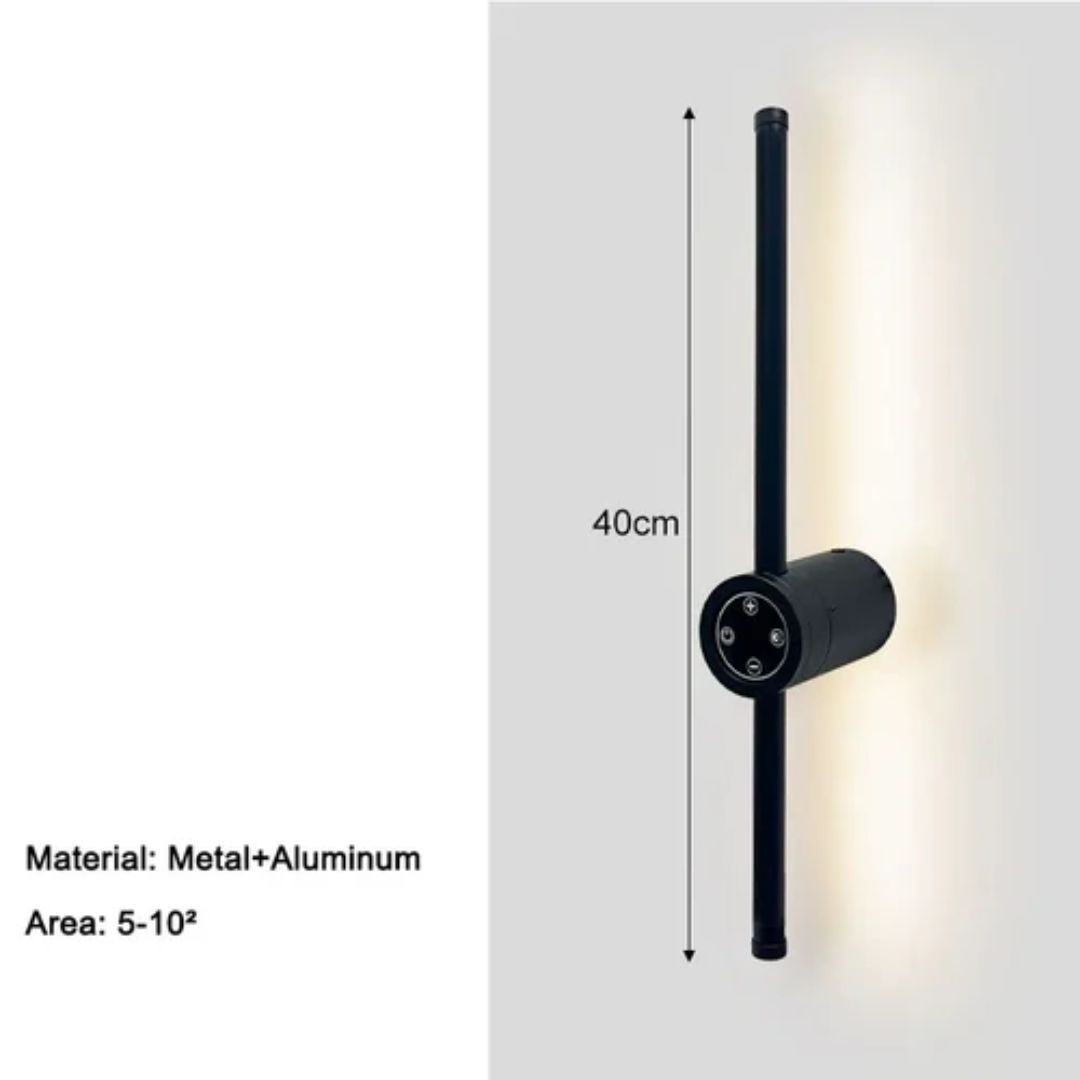 Arandela Linear de Parede Interna Ajustável 360° Dimerizável Touch LED