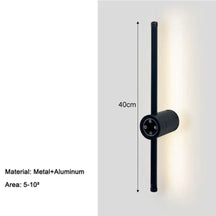 Arandela Linear de Parede Interna Ajustável 360° Dimerizável Touch LED