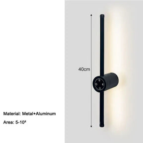 Arandela Linear de Parede Interna Ajustável 360° Dimerizável Touch LED